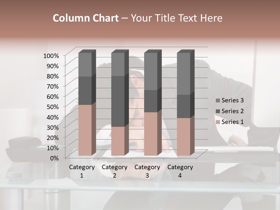 A Man In A Suit Sleeping On A Desk PowerPoint Template