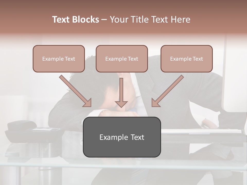 A Man In A Suit Sleeping On A Desk PowerPoint Template