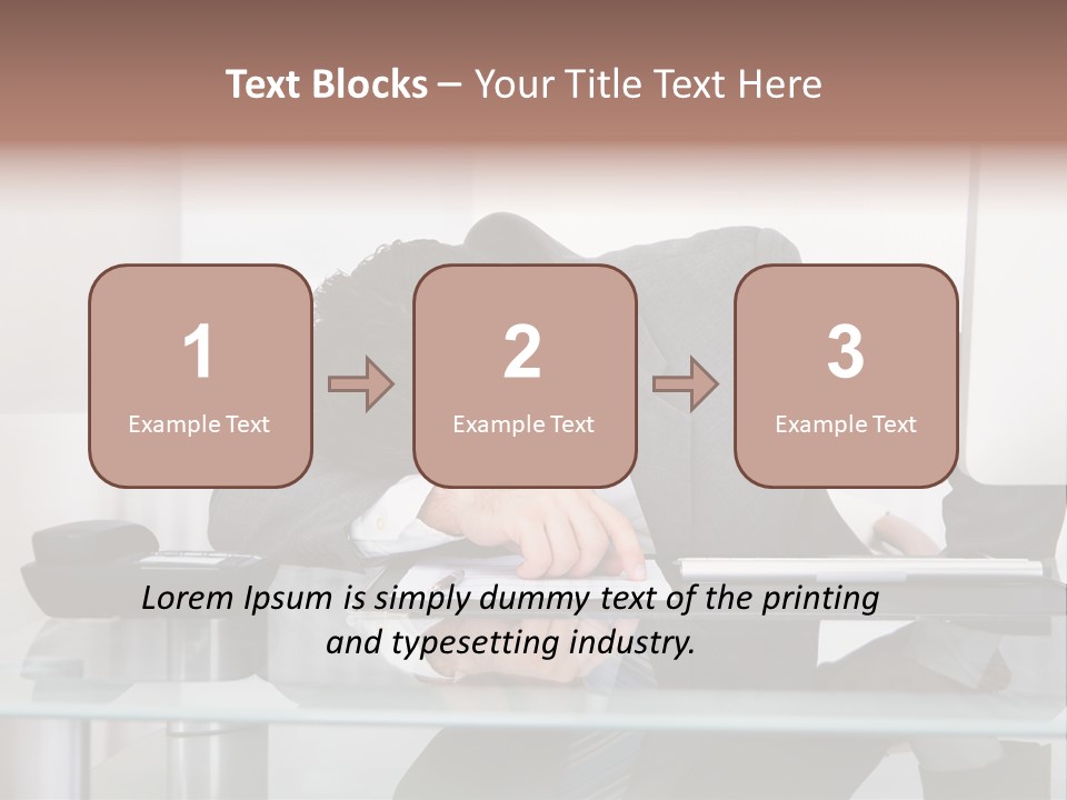 A Man In A Suit Sleeping On A Desk PowerPoint Template