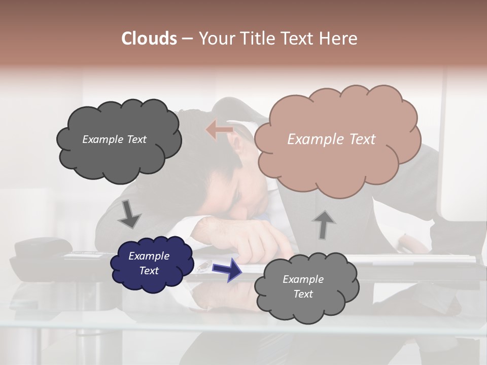A Man In A Suit Sleeping On A Desk PowerPoint Template