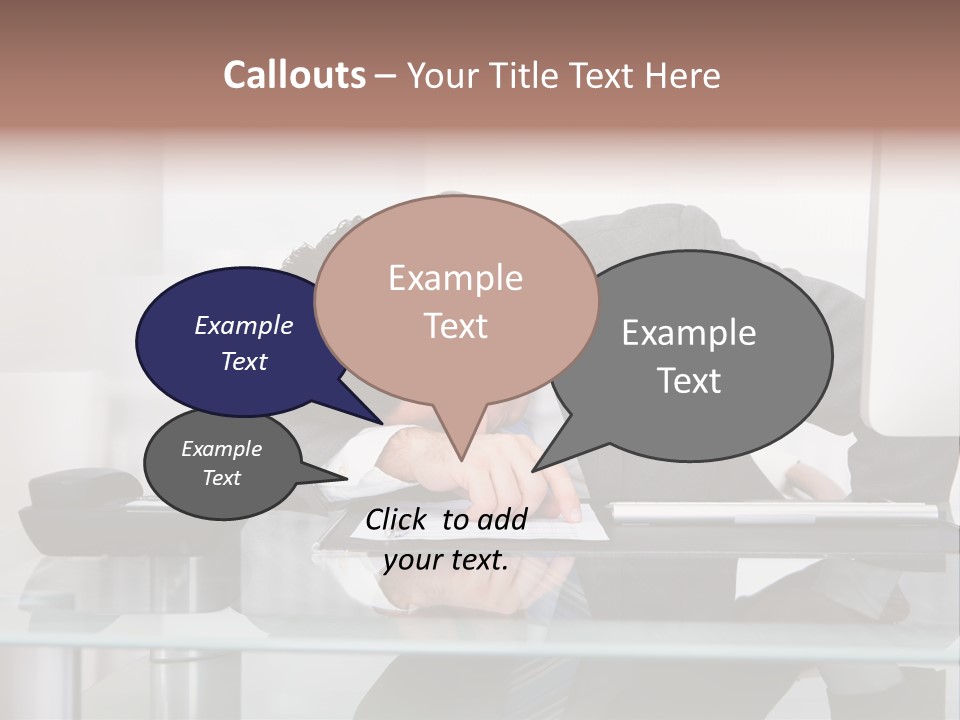 A Man In A Suit Sleeping On A Desk PowerPoint Template