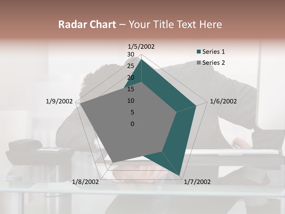 A Man In A Suit Sleeping On A Desk PowerPoint Template