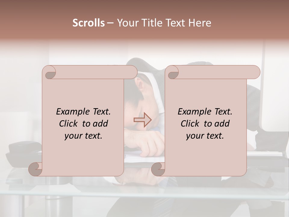 A Man In A Suit Sleeping On A Desk PowerPoint Template