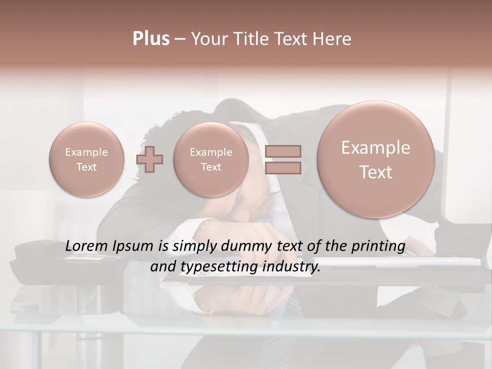 A Man In A Suit Sleeping On A Desk PowerPoint Template
