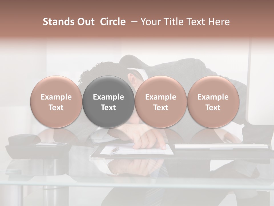 A Man In A Suit Sleeping On A Desk PowerPoint Template