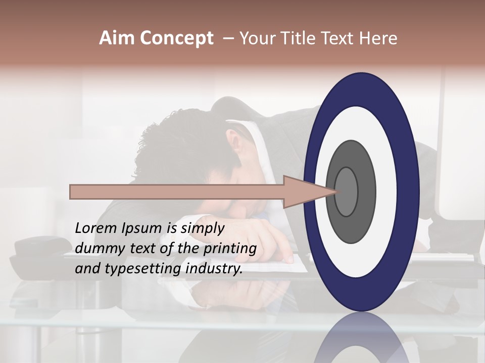 A Man In A Suit Sleeping On A Desk PowerPoint Template