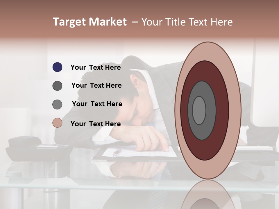 A Man In A Suit Sleeping On A Desk PowerPoint Template