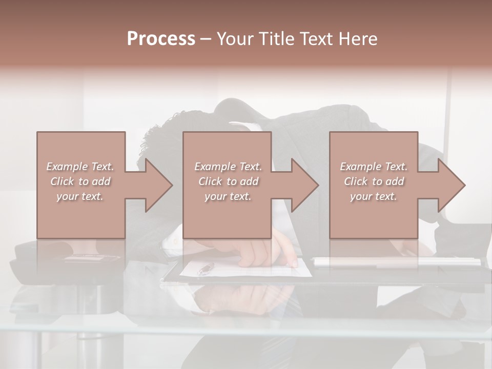 A Man In A Suit Sleeping On A Desk PowerPoint Template