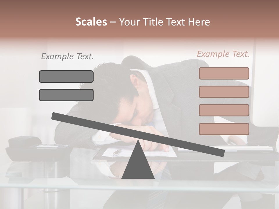 A Man In A Suit Sleeping On A Desk PowerPoint Template