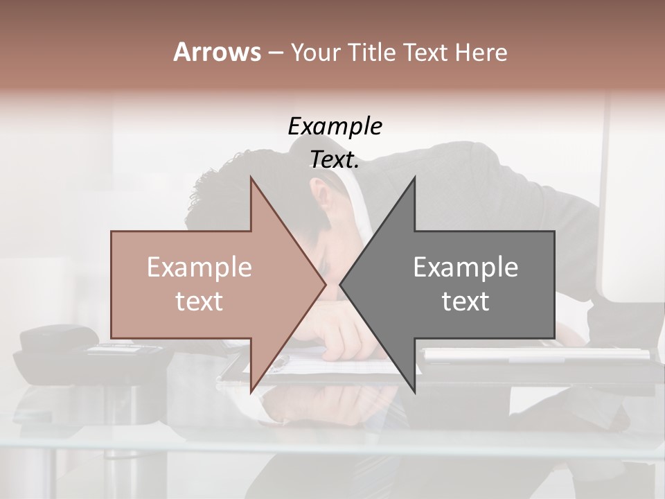 A Man In A Suit Sleeping On A Desk PowerPoint Template