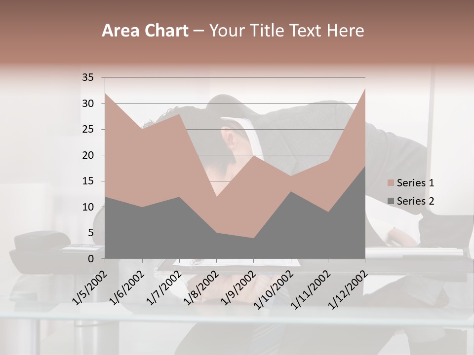 A Man In A Suit Sleeping On A Desk PowerPoint Template