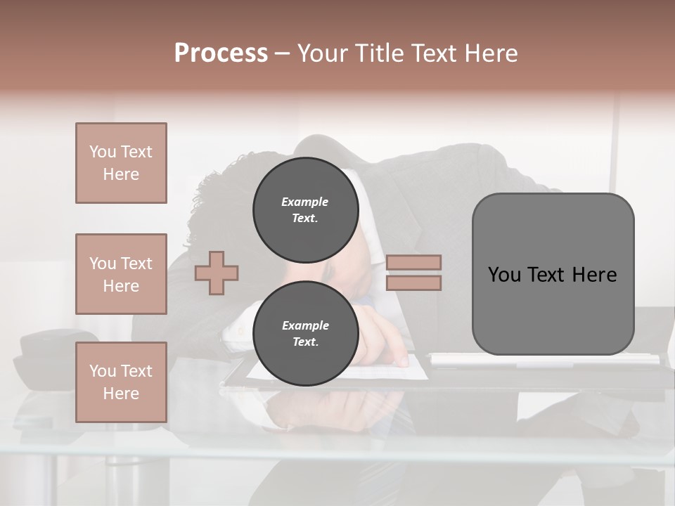 A Man In A Suit Sleeping On A Desk PowerPoint Template