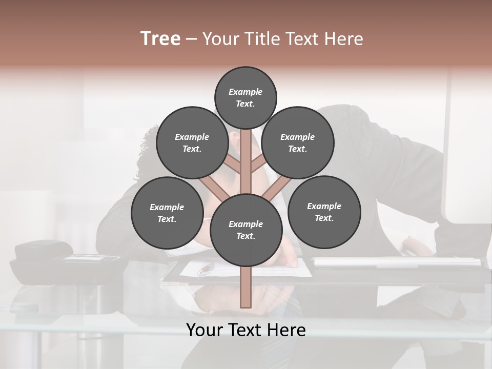 A Man In A Suit Sleeping On A Desk PowerPoint Template