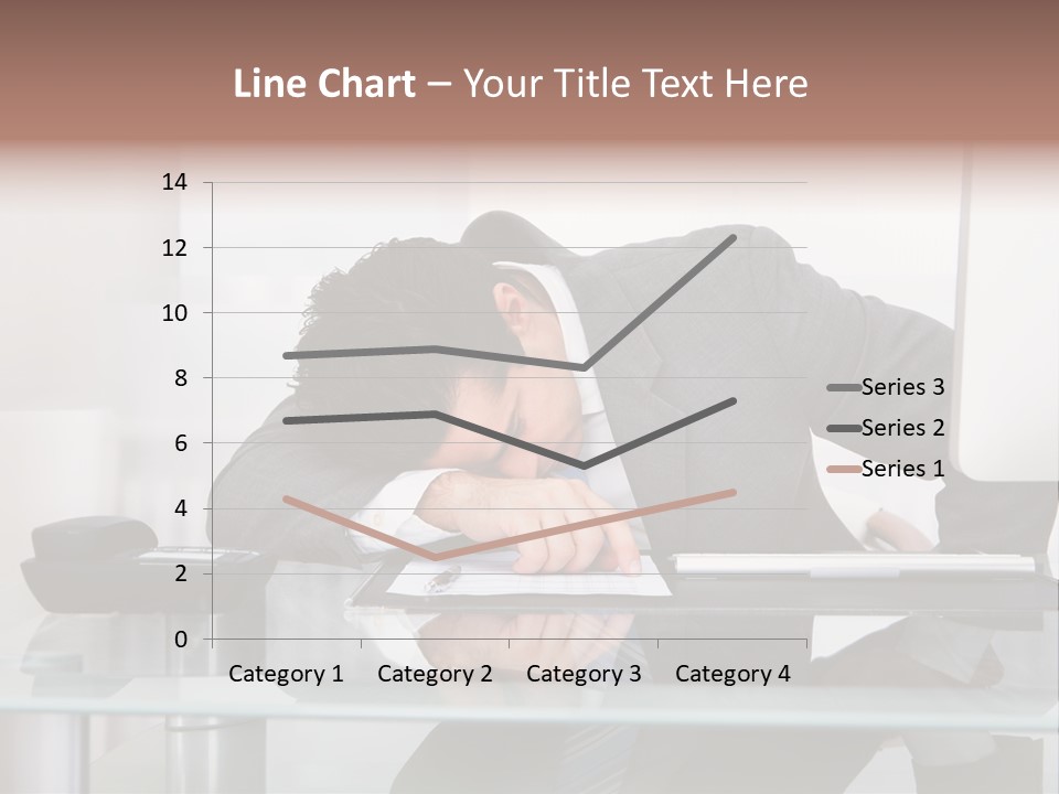 A Man In A Suit Sleeping On A Desk PowerPoint Template