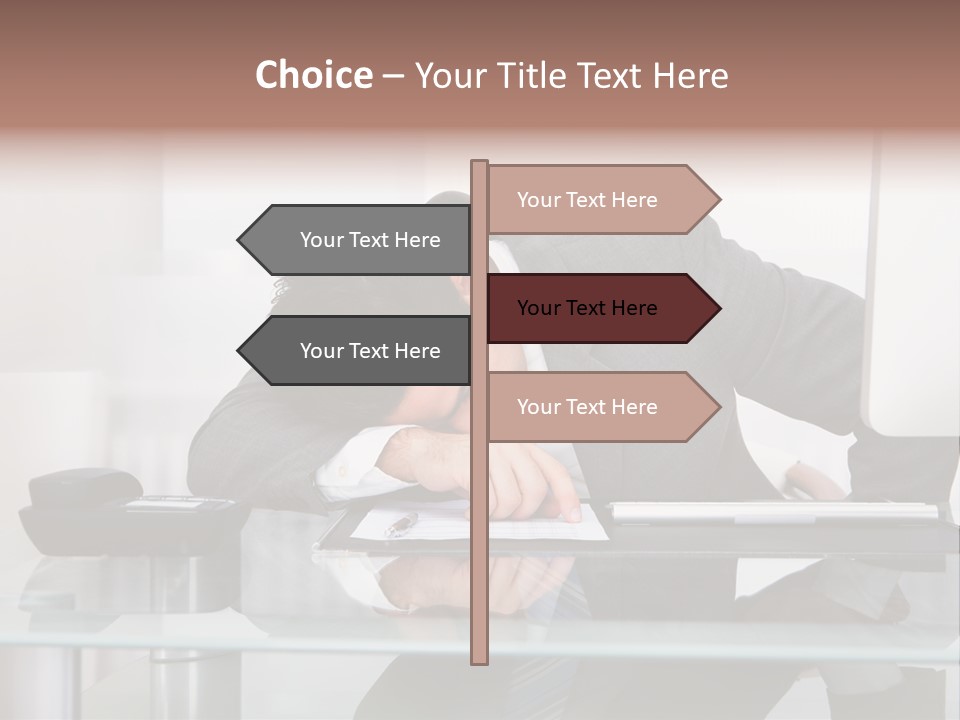 A Man In A Suit Sleeping On A Desk PowerPoint Template