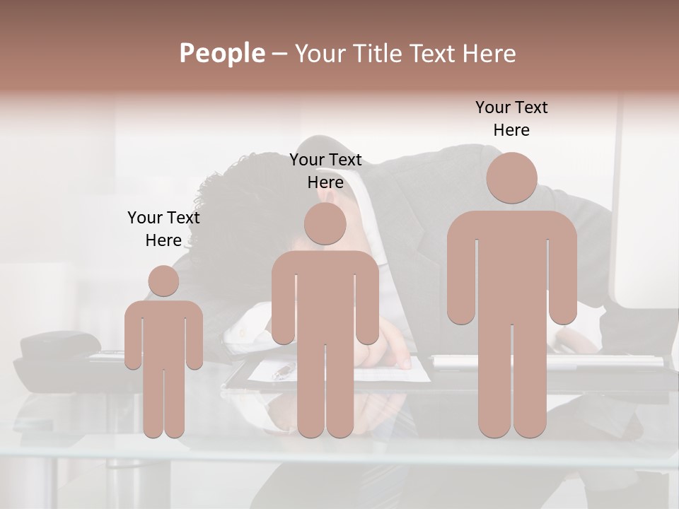 A Man In A Suit Sleeping On A Desk PowerPoint Template