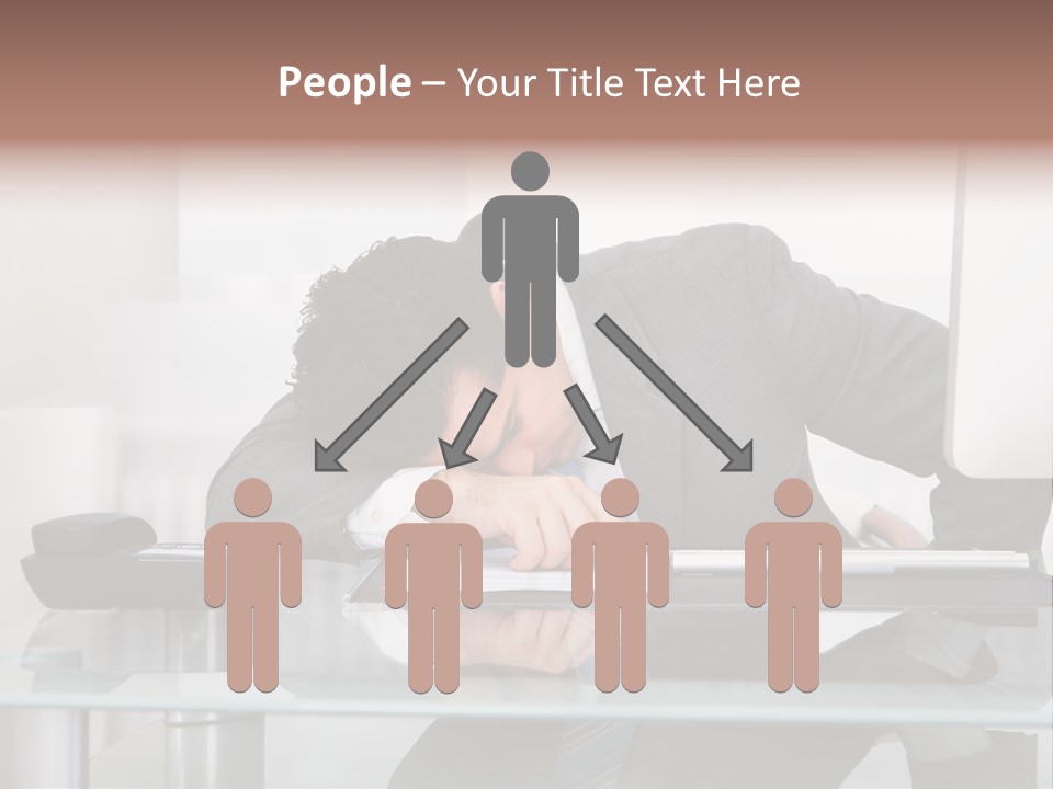 A Man In A Suit Sleeping On A Desk PowerPoint Template