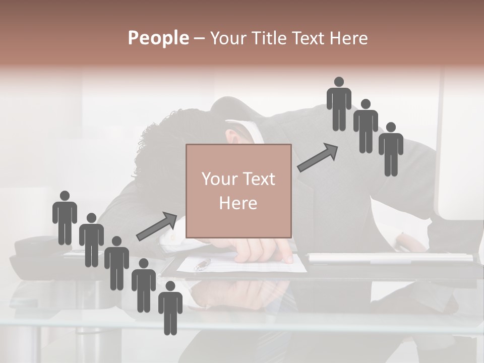 A Man In A Suit Sleeping On A Desk PowerPoint Template