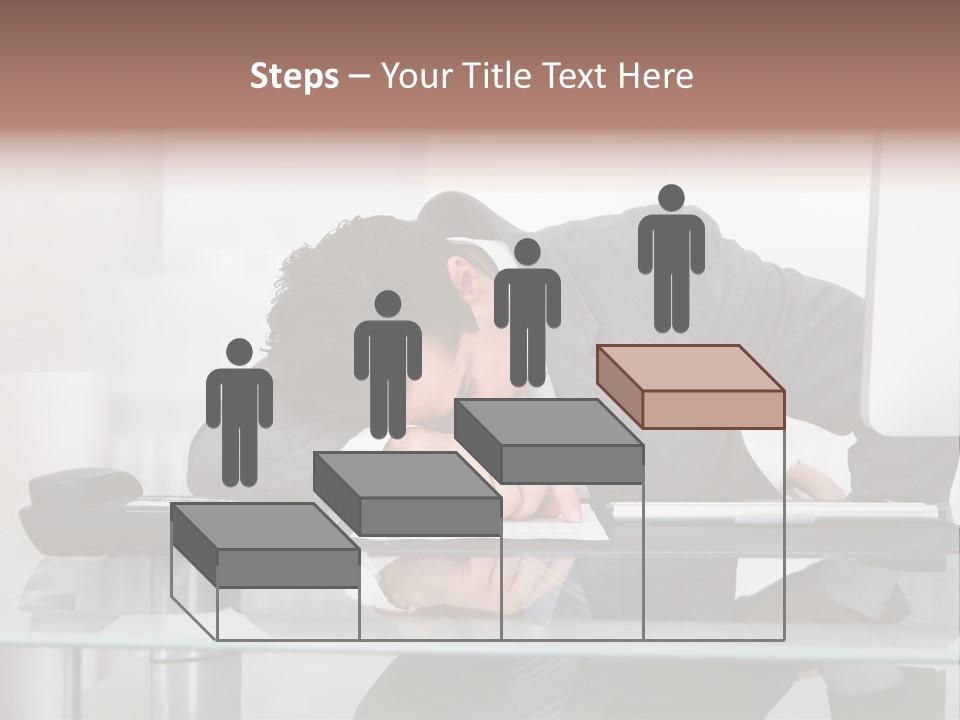 A Man In A Suit Sleeping On A Desk PowerPoint Template