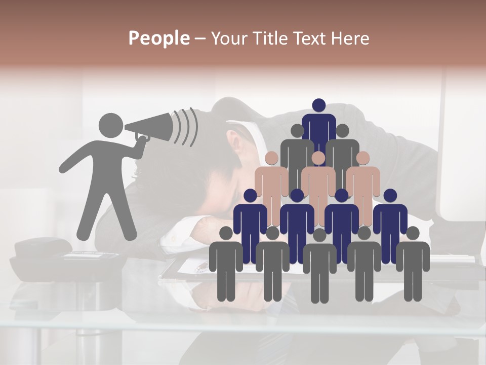 A Man In A Suit Sleeping On A Desk PowerPoint Template