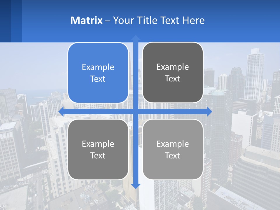 A City Skyline With Skyscrapers And A Blue Sky PowerPoint Template
