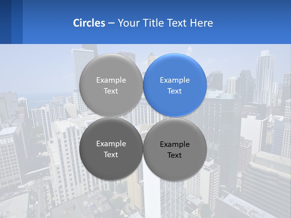 A City Skyline With Skyscrapers And A Blue Sky PowerPoint Template