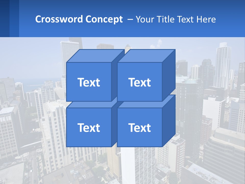 A City Skyline With Skyscrapers And A Blue Sky PowerPoint Template