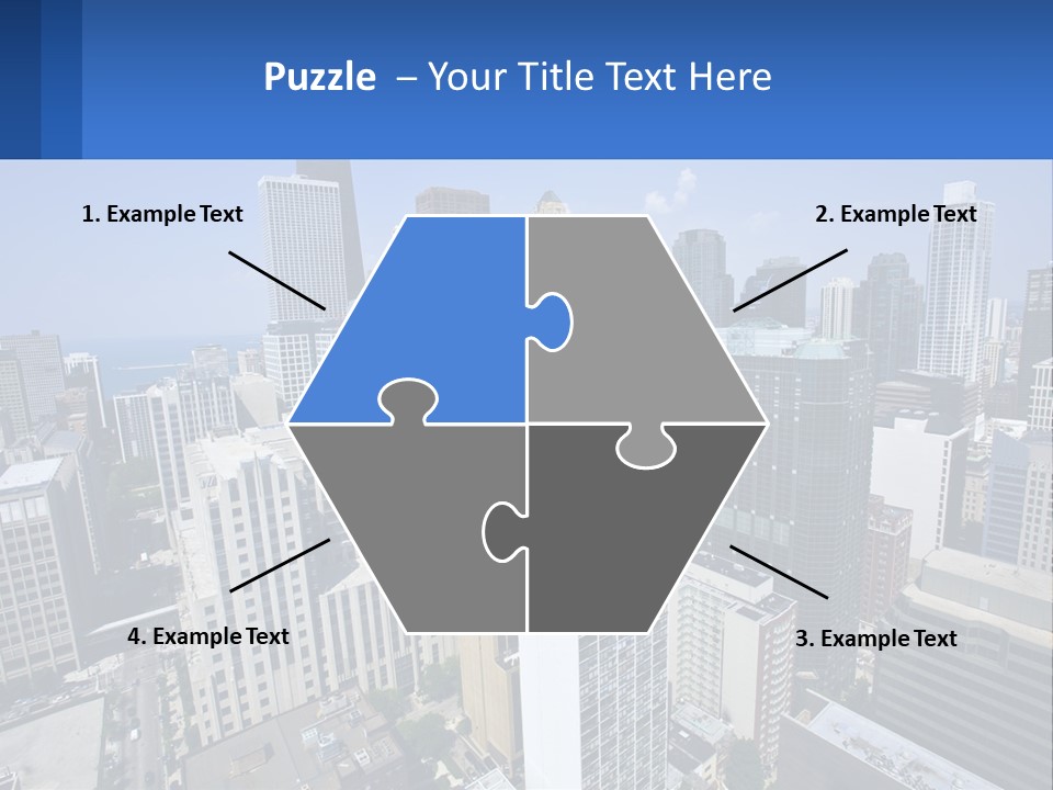 A City Skyline With Skyscrapers And A Blue Sky PowerPoint Template