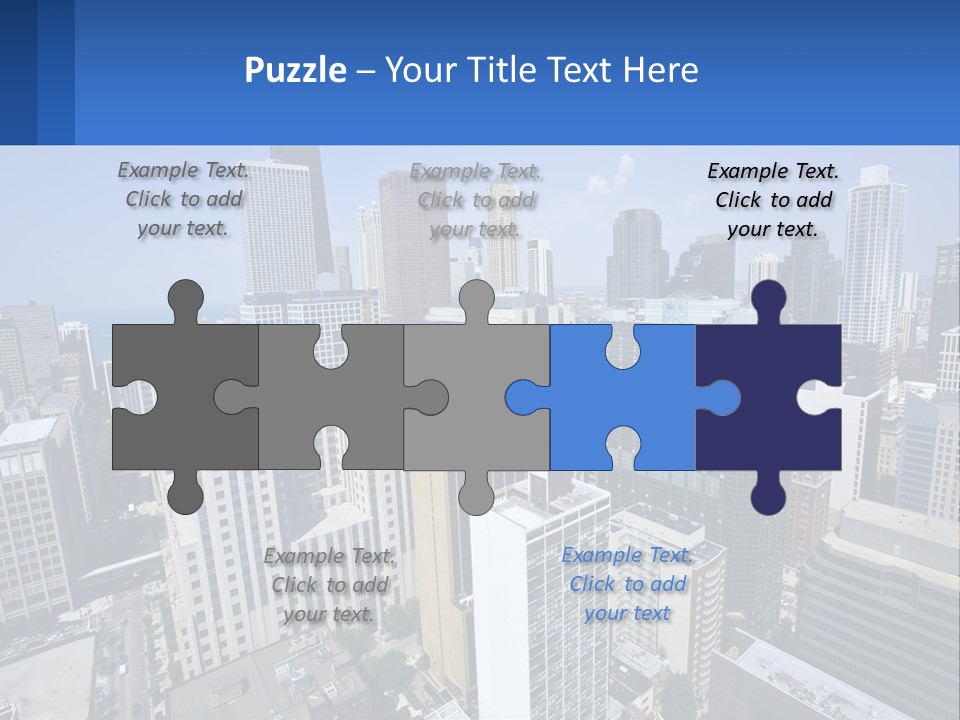 A City Skyline With Skyscrapers And A Blue Sky PowerPoint Template