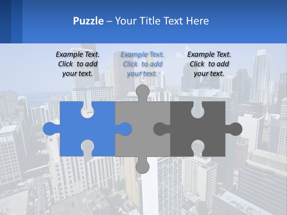 A City Skyline With Skyscrapers And A Blue Sky PowerPoint Template