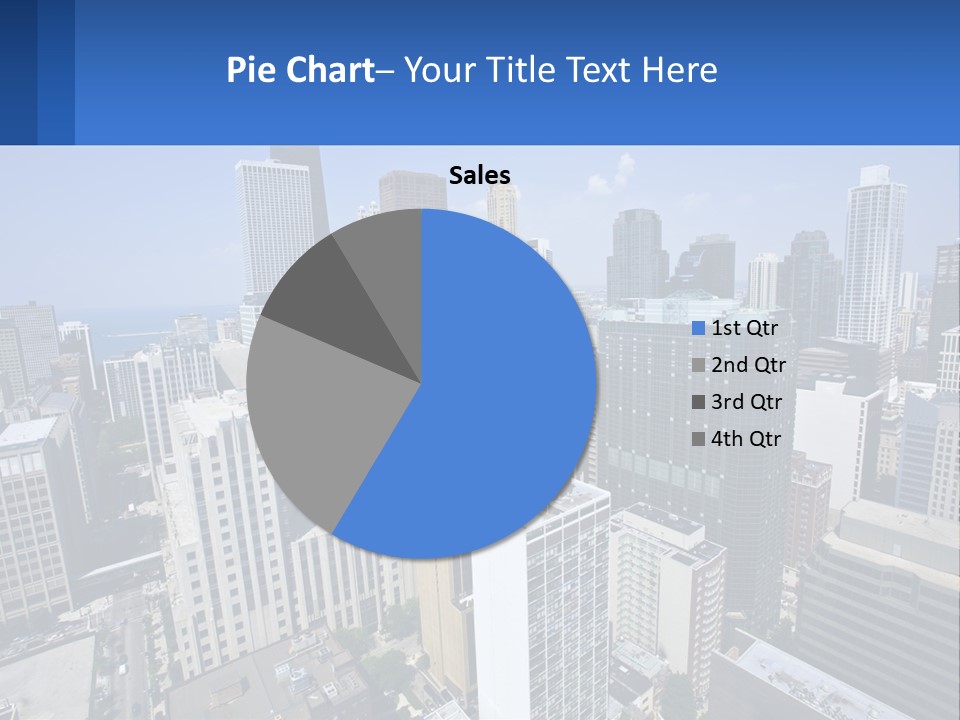 A City Skyline With Skyscrapers And A Blue Sky PowerPoint Template