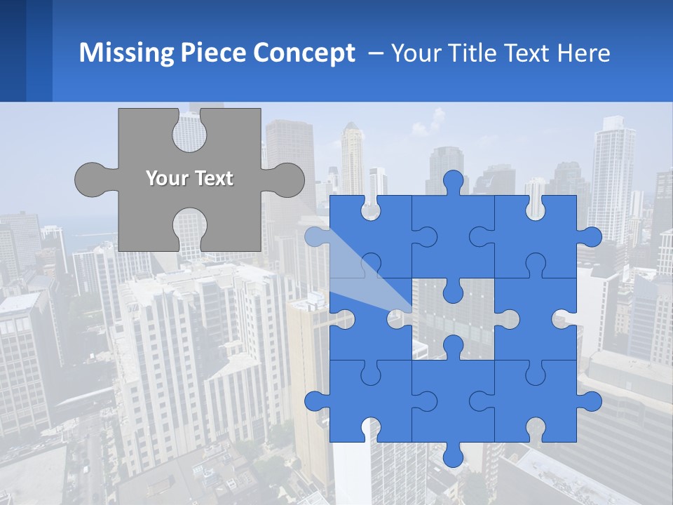 A City Skyline With Skyscrapers And A Blue Sky PowerPoint Template