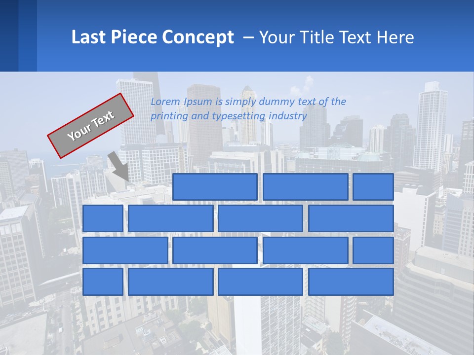 A City Skyline With Skyscrapers And A Blue Sky PowerPoint Template