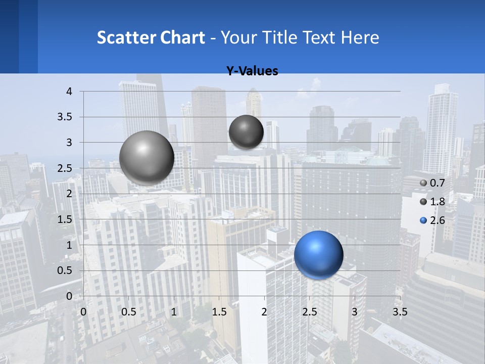 A City Skyline With Skyscrapers And A Blue Sky PowerPoint Template