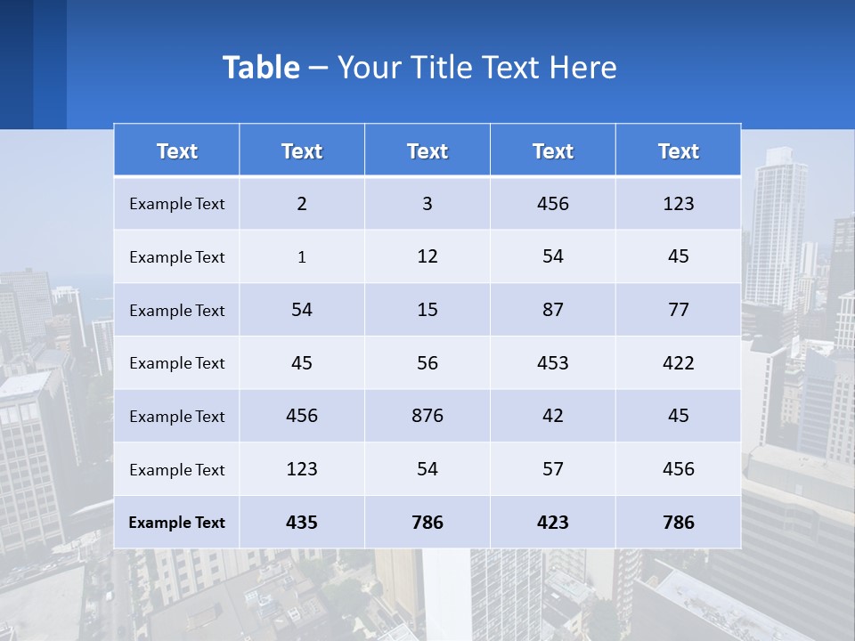 A City Skyline With Skyscrapers And A Blue Sky PowerPoint Template
