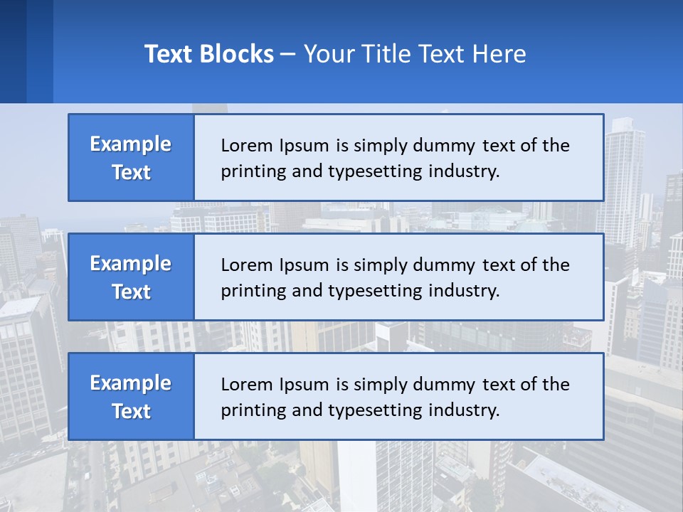 A City Skyline With Skyscrapers And A Blue Sky PowerPoint Template