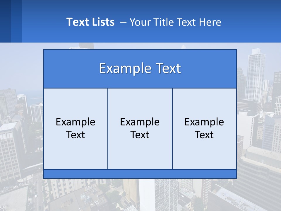 A City Skyline With Skyscrapers And A Blue Sky PowerPoint Template