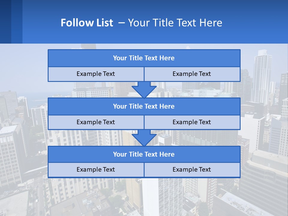 A City Skyline With Skyscrapers And A Blue Sky PowerPoint Template