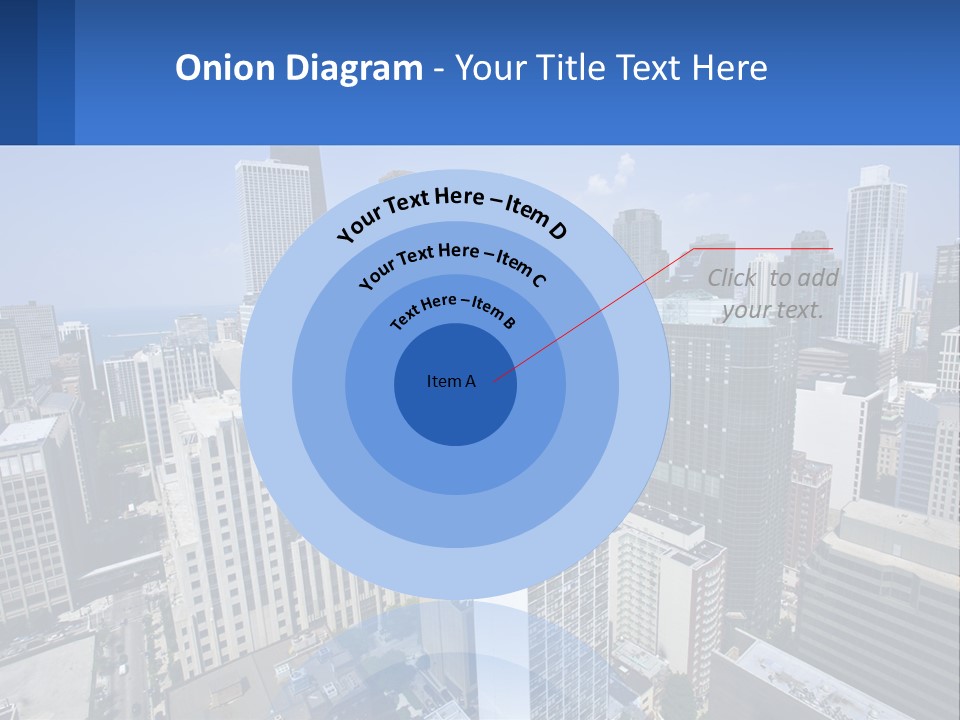 A City Skyline With Skyscrapers And A Blue Sky PowerPoint Template