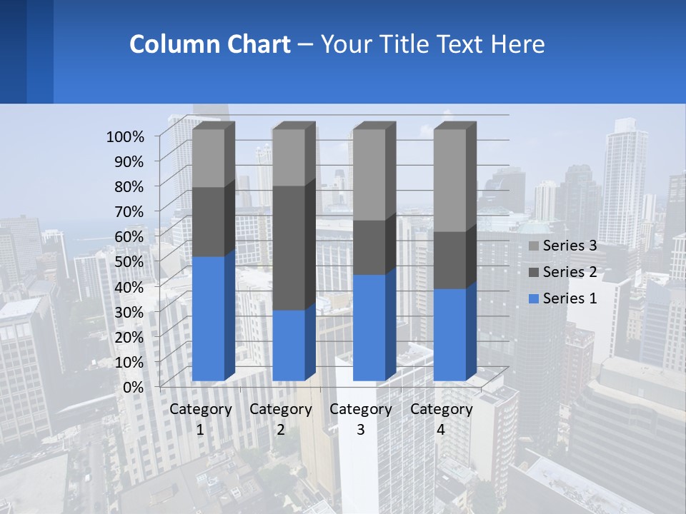 A City Skyline With Skyscrapers And A Blue Sky PowerPoint Template