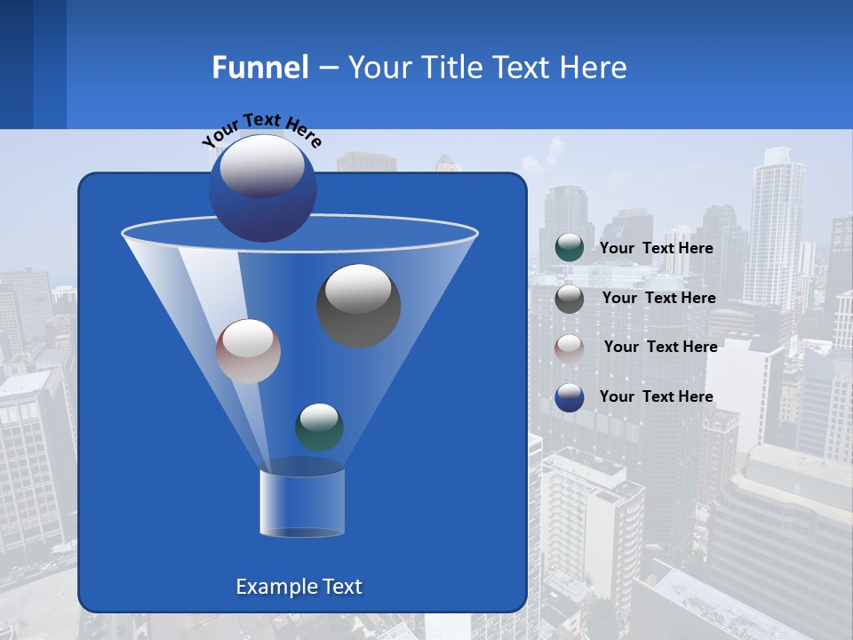 A City Skyline With Skyscrapers And A Blue Sky PowerPoint Template