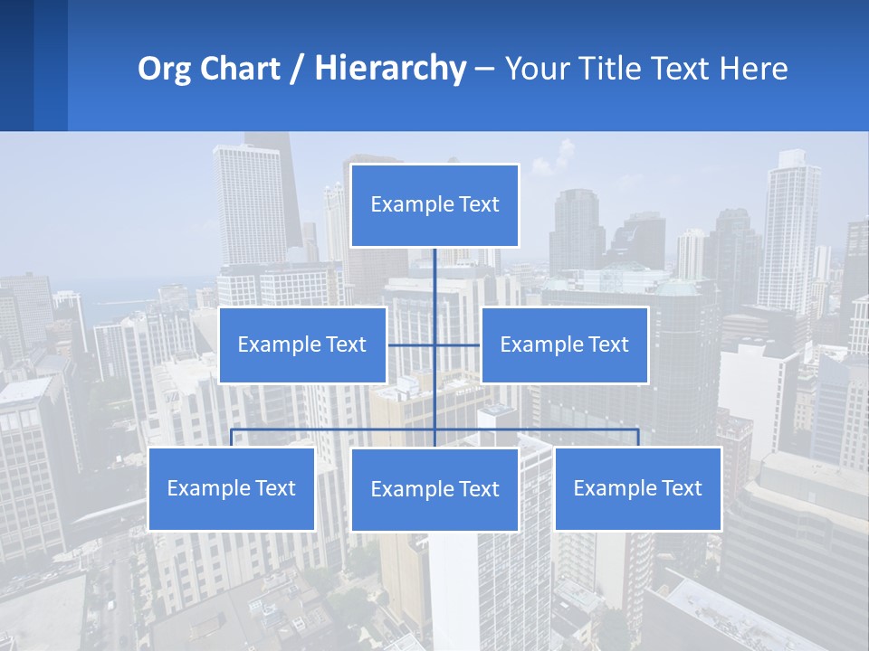 A City Skyline With Skyscrapers And A Blue Sky PowerPoint Template