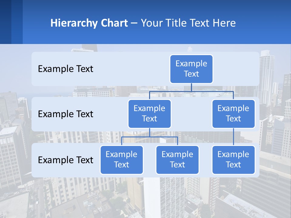 A City Skyline With Skyscrapers And A Blue Sky PowerPoint Template