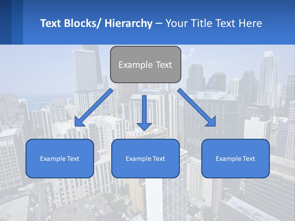 A City Skyline With Skyscrapers And A Blue Sky PowerPoint Template