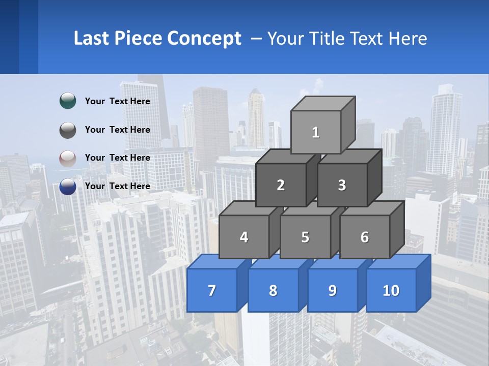 A City Skyline With Skyscrapers And A Blue Sky PowerPoint Template
