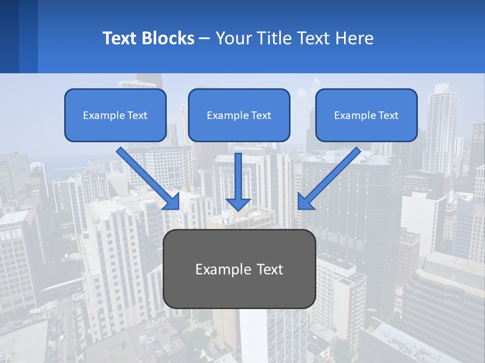 A City Skyline With Skyscrapers And A Blue Sky PowerPoint Template