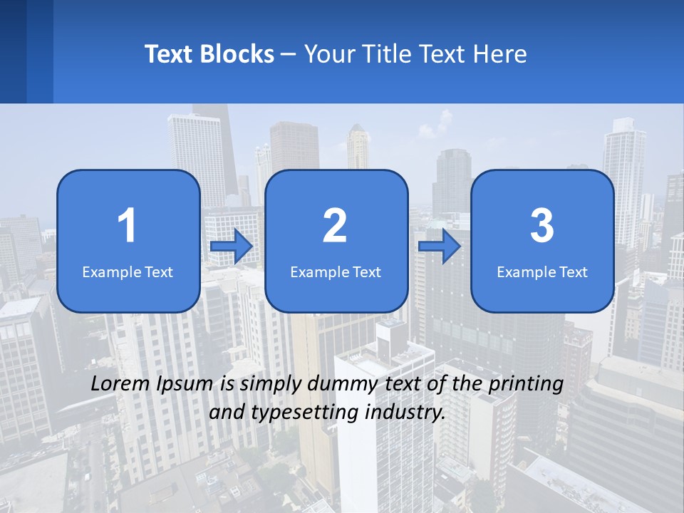 A City Skyline With Skyscrapers And A Blue Sky PowerPoint Template