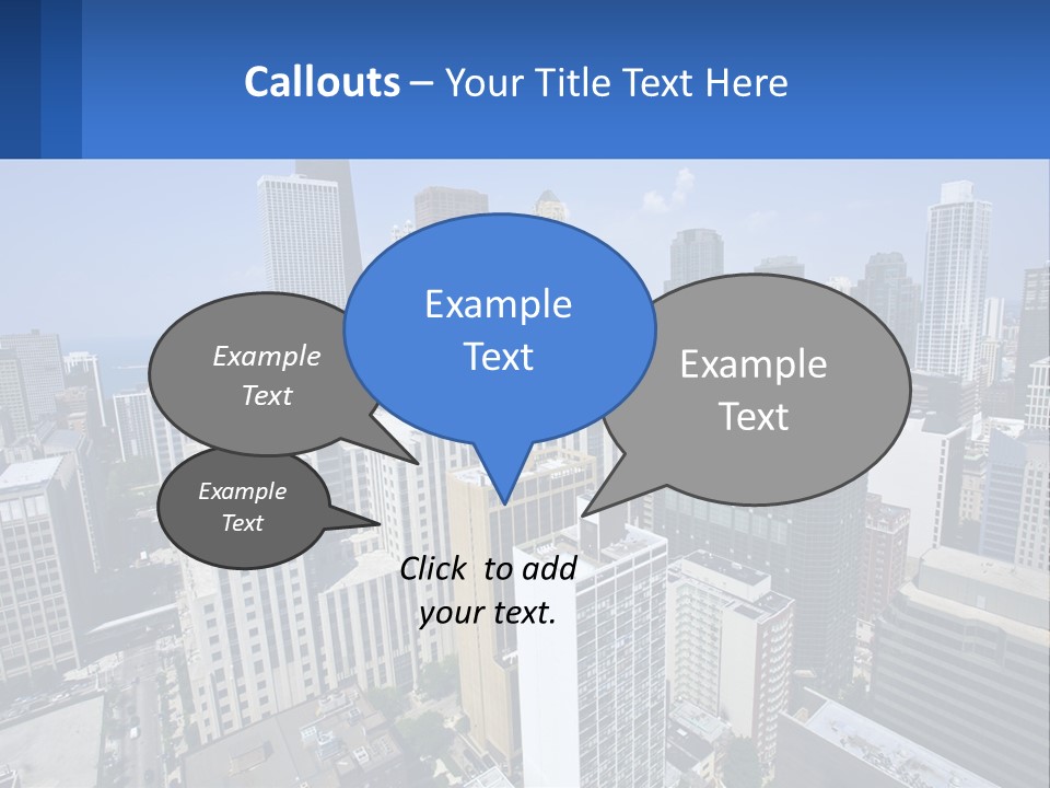 A City Skyline With Skyscrapers And A Blue Sky PowerPoint Template
