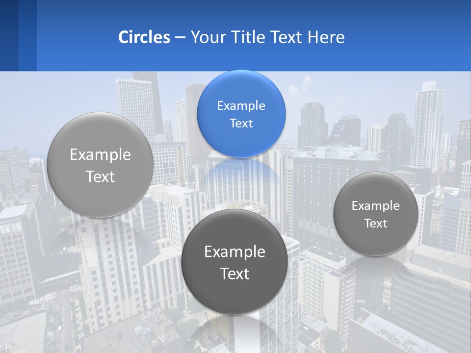 A City Skyline With Skyscrapers And A Blue Sky PowerPoint Template