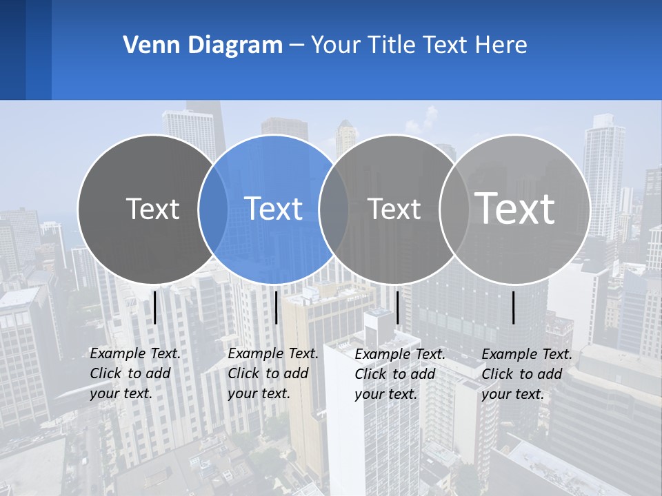 A City Skyline With Skyscrapers And A Blue Sky PowerPoint Template